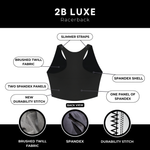 2b Luxe Black Racerback