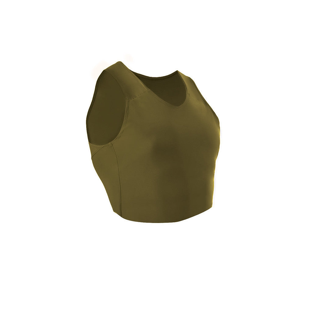 Front view of an olive green half binder.