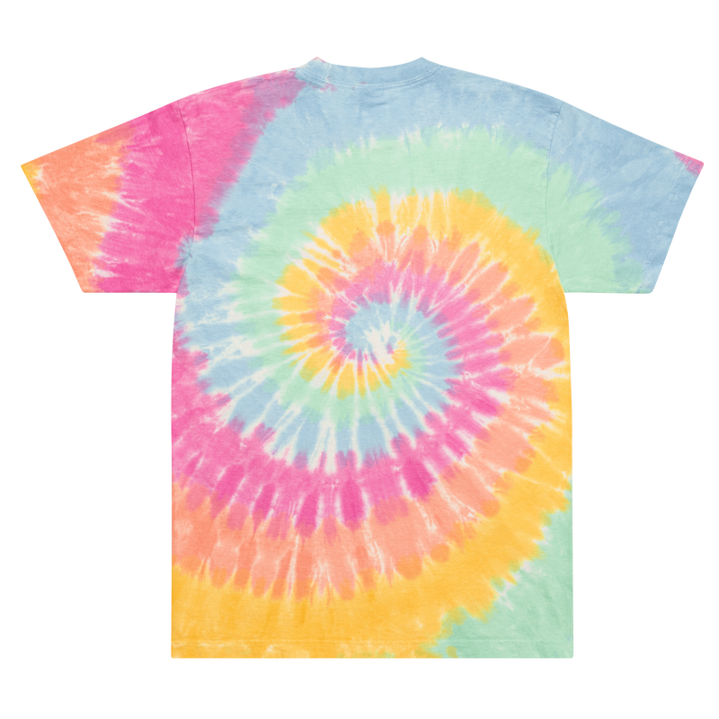 Gc2b White Embroidered Wholly Human Oversized Tie-Dye T-Shirt Classic Rainbow / 2XL